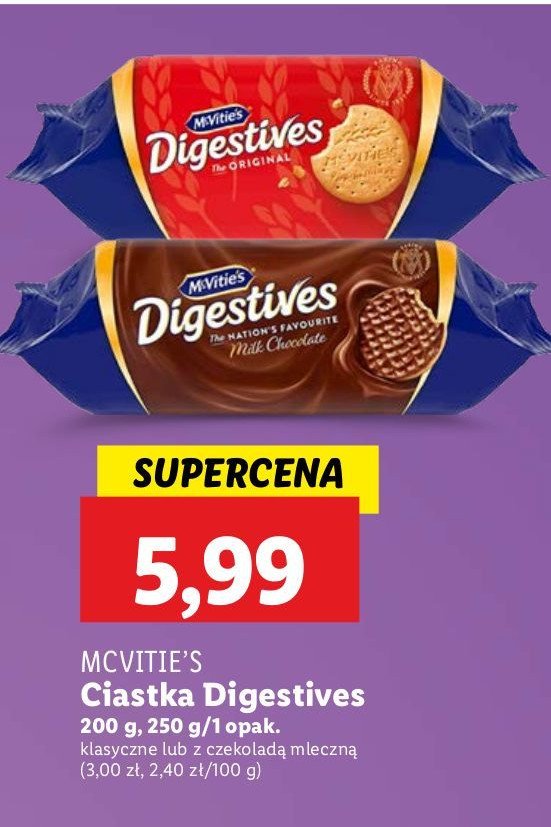 Ciastka w czekoladzie mlecznej MC VITIE'S DIGESTIVE promocja