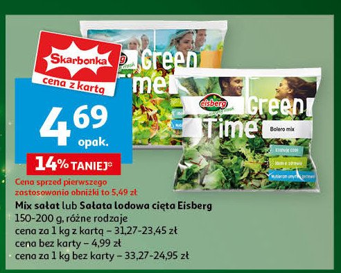 Mieszanka sałat green time Eisberg promocja w Auchan