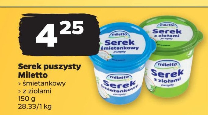 Serek puszysty z ziołami Miletto promocja