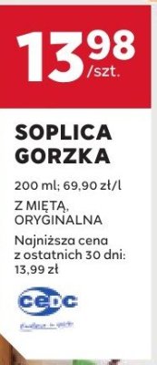 Wódka Soplica gorzka oryginalna 0,2 l promocja w Stokrotka