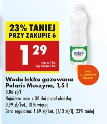 Woda lekko gazowana POLARIS MUSZYNA promocja