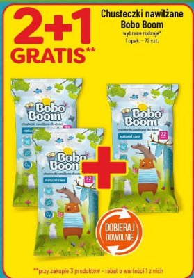Chusteczki nawilżane Bobo Boom 72 szt. promocja w POLOmarket