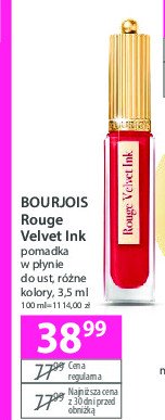 Pomadka 15 sweet coquelic\'hot Bourjois rouge velvet ink promocja