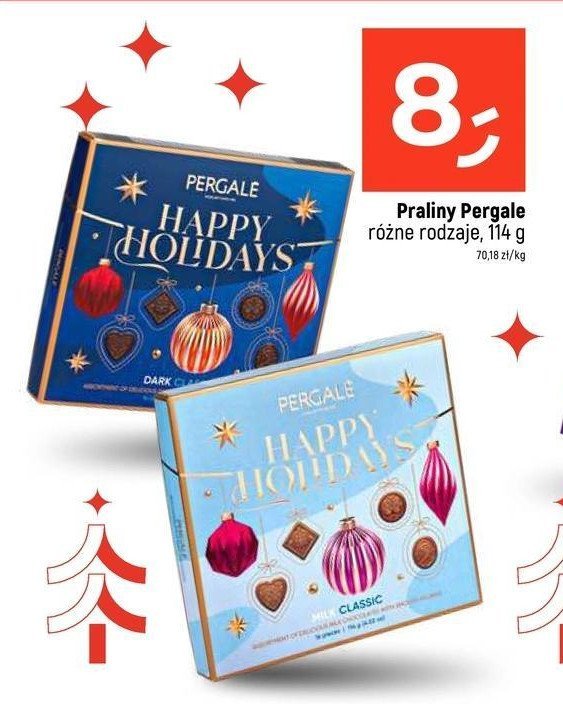 Czekoladki happy holidays dark chocolate Pergale promocja