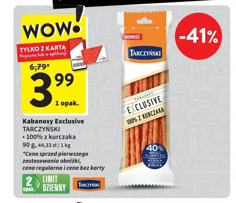 Kabanosy 100% z kurczaka Tarczyński exclusive promocja