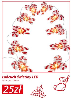 Łańcuch świetlny LED 10 LED, ok. 165 cm promocja w KiK