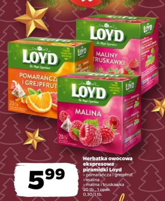 Herbatka owocowa ekspresowa piramidki malina promocja w Netto