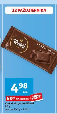 Czekolada gorzka 64 % Wawel promocja
