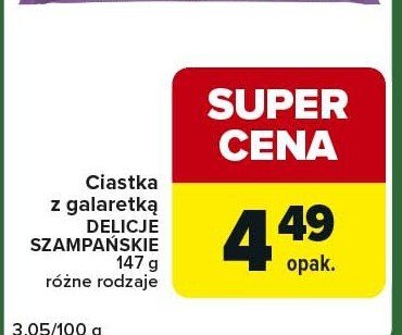Ciastka z galaretką Delicje Szampańskie 147 g różne rodzaje promocja w Globi