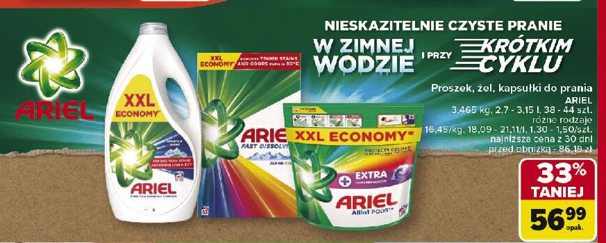Żel do prania color Ariel promocja w Carrefour Market