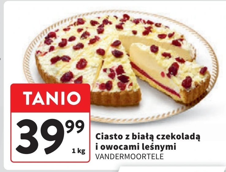 Ciasto z białą czekoladą i owocami leśnymi Vandemoortele promocja w Intermarche