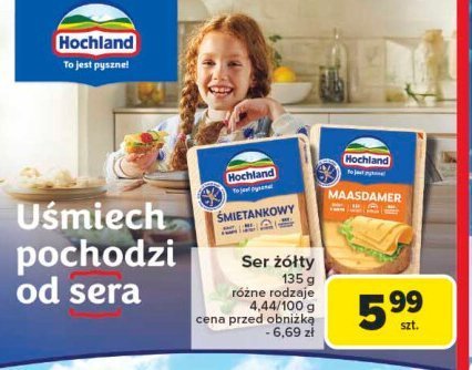 Ser śmietankowy plastry Hochland promocja w Carrefour