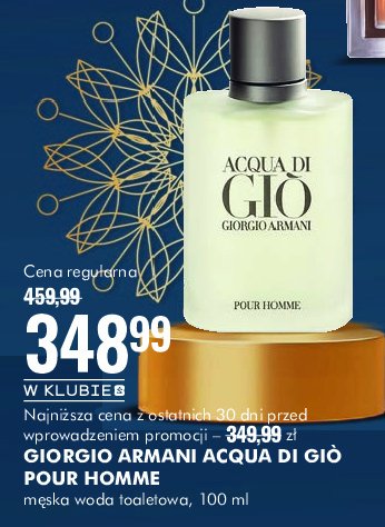 Woda toaletowa Giorgio armani acqua di gio pour homme promocja