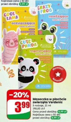 Maseczka w płachcie zwierzęta Cool Lama oczyszczająca promocja w Dino