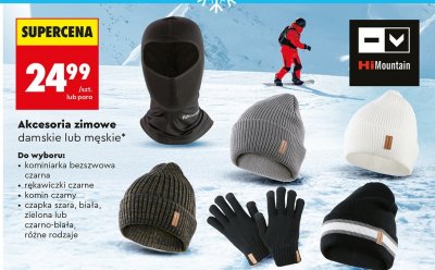 Akcesoria zimowe damskie lub męskie promocja w Biedronka