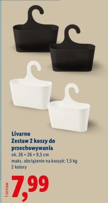 Livarno Zestaw 2 koszy do przechowywania ok. 26 x 26 x 9,5 cm promocja w Lidl