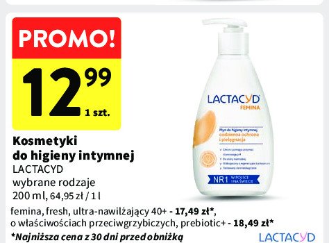 Płyn do higieny intymnej Lactacyd ultra-nawilżający promocja