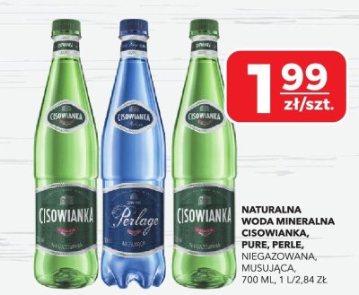 Naturalna woda mineralna Cisowianka, Pure, Perle, niegazowana, musująca, 700 ml promocja w Top Market
