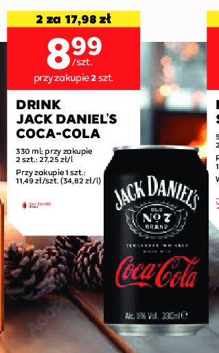 Drink JACK DANIEL'S & COLA promocja w Stokrotka