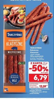 Kabanosy wieprzowe Tarczy艅ski kabanos klasyczny promocja