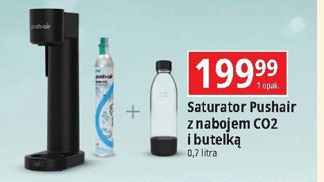 Saturator pushair czarny z nabojem + butelka Dafi promocja w Leclerc