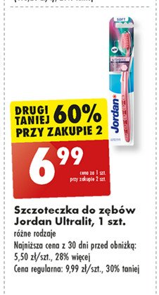 Szczoteczka do zębów soft Jordan ultra lite promocja w Biedronka