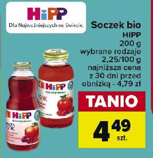 Sok malina-jabłko Hipp promocja w Carrefour Market