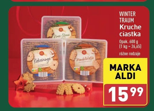 Ciastka kokosowe Wintertraum promocja w Aldi