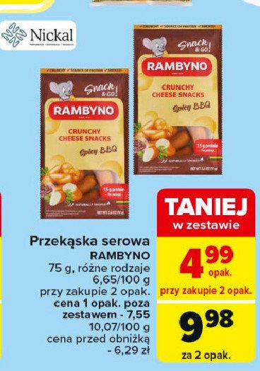 Przekąska serowa wędzona o smaku bbq Rambyno promocja