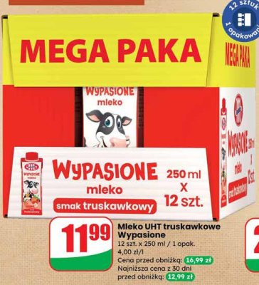 Mleko UHT truskawkowe 12x250 ml promocja w Dino