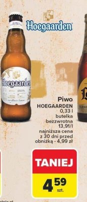 Piwo HOEGAARDEN 0.33l butelka promocja w Carrefour