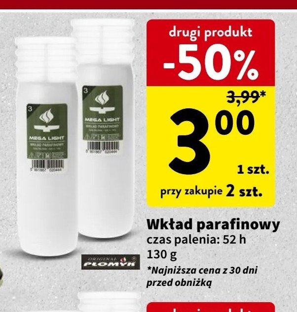 Wkład parafinowy w-3 promocja