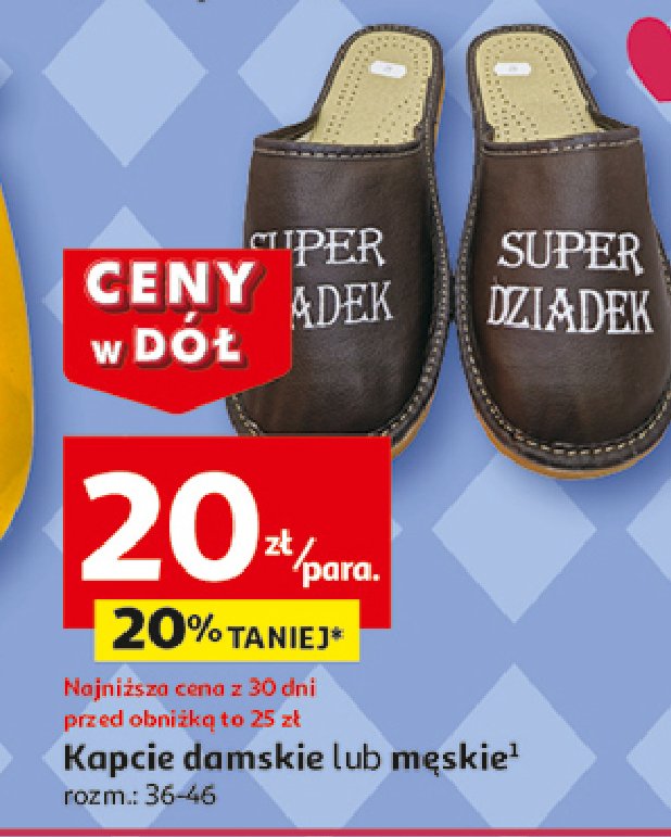 Kapcie dzień dziadka promocja w Auchan