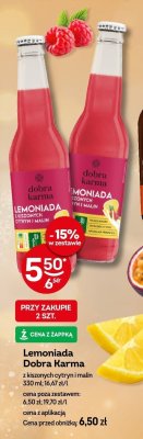 Lemoniada Dobra Karma z kiszonych cytryn i malin promocja w Żabka