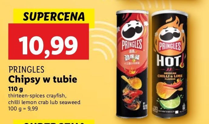 Chipsy crab Pringles super hot promocja