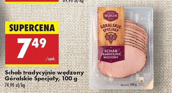 Schab tradycyjnie wędzony Kraina wędlin góralskie specjały promocja w Biedronka