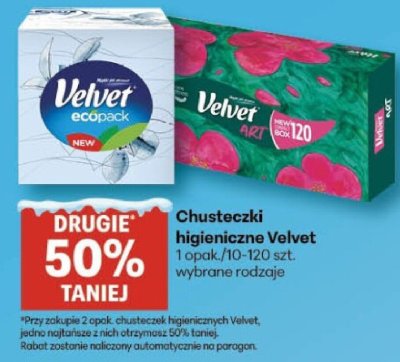 Chusteczki higieniczne Velvet promocja w Delikatesy Centrum