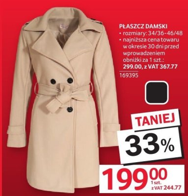 Płaszcz damski promocja w Selgros