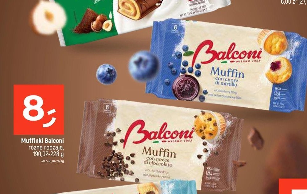 Muffinki z czekoladowymi kroplami Balconi promocja