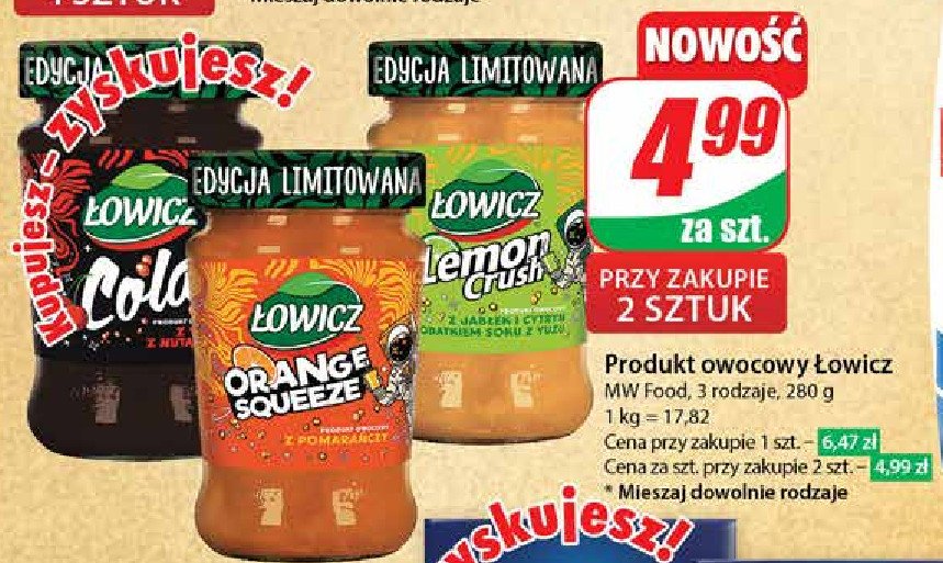 Dżem orange squeeze Łowicz promocja