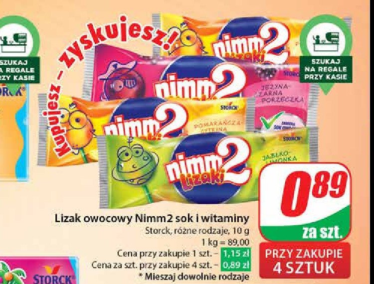 Lizak jabłko limonka Nimm2 lizaki promocja