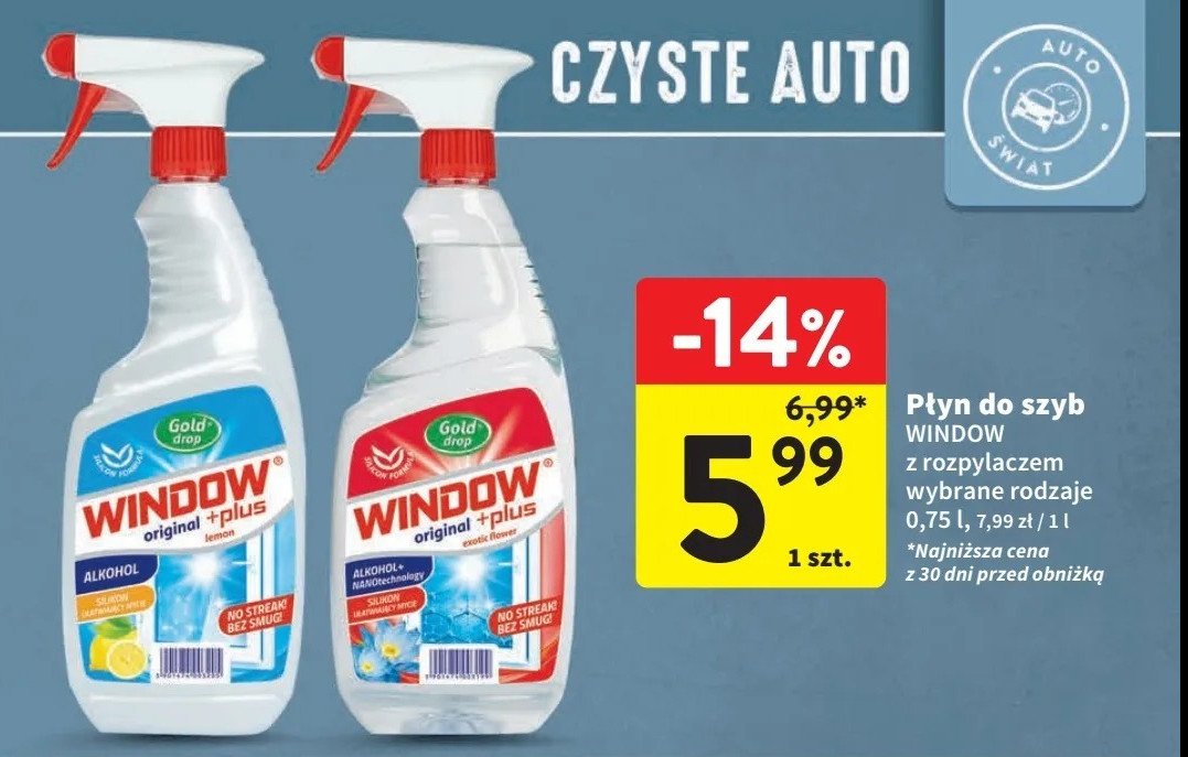 Płyn do szyb lemon Gold drop window original plus promocja