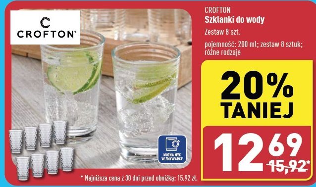 Szklanki do wody 200 ml Crofton promocja