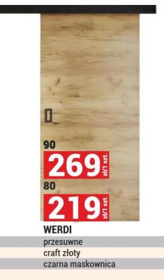Drzwi WERDI przesuwne craft złoty czarnia maskownica 90-80 promocja w Merkury Market