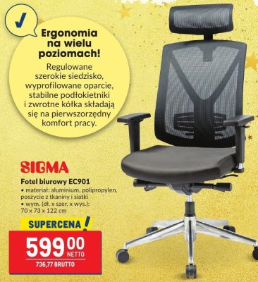 Fotel biurowy EC901 Sigma promocja w Makro