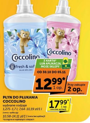 Płyn do płukania Coccolino wybrane rodzaje 1.275-1.7 l promocja w Groszek