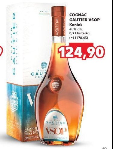 Cognac kartonik GAUTIER VSOP promocja w Kaufland