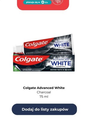 Pasta do zębów Advanced White Charcoal promocja w Dino