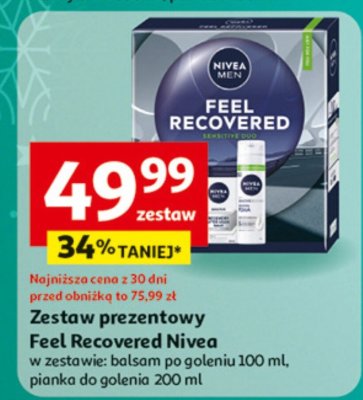 Zestaw prezentowy Feel Recovered Nivea balsam po goleniu 100 ml, pianka do golenia 200 ml promocja w Auchan
