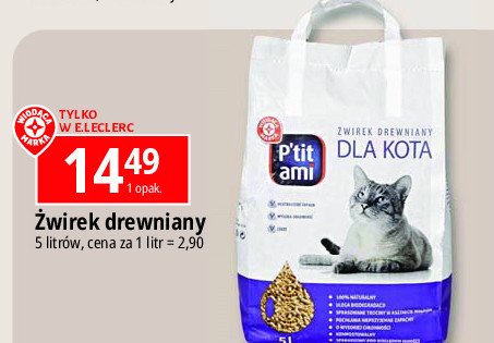 Żwirek drewniany dla kotów Wiodąca marka p'tit ami promocja